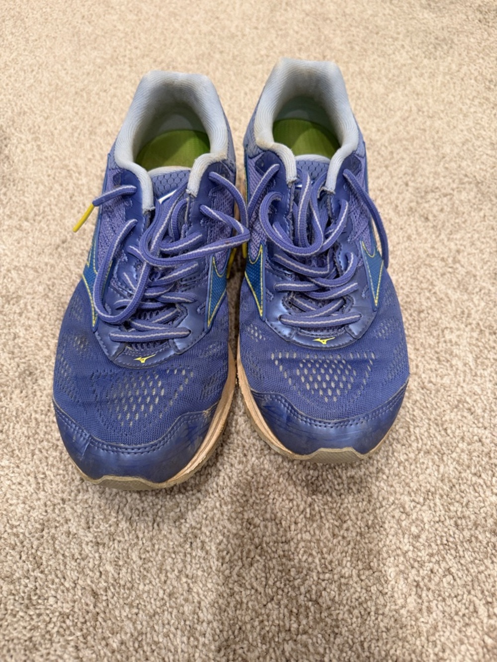 Mizuno Purple-Blue Running Shoes with Lime Accents